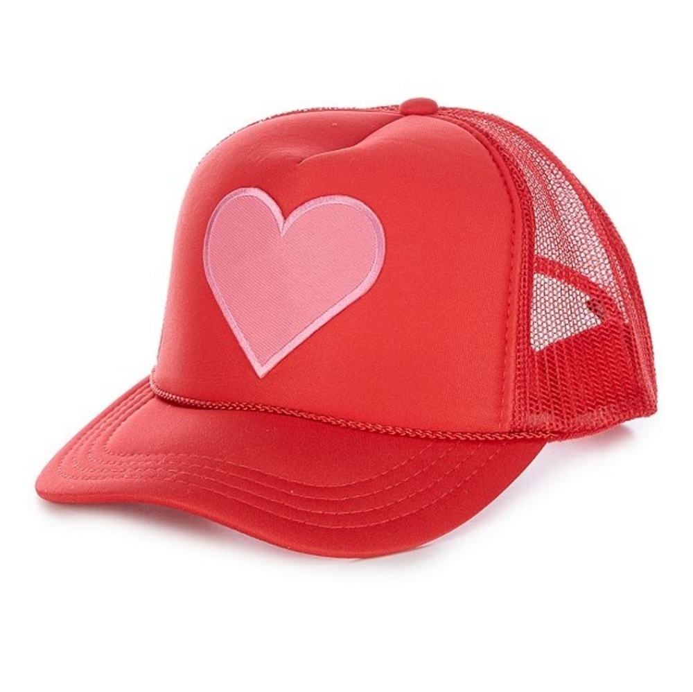 MADLEY Yong Adult  Pink Heart Trucker Hat